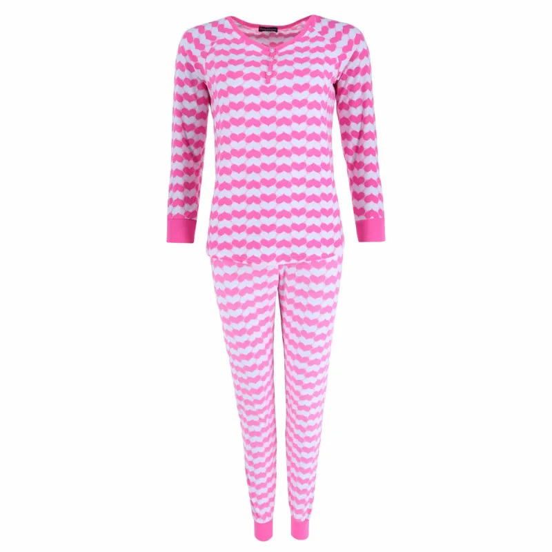 Grumpy & Gorgeous Women's Hearts Jogger PJ Set made by Belt Outlet