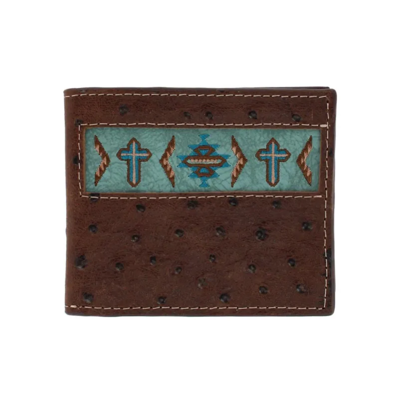 Roper Men's Leather Southwest Cross Print Bifold Wallet sold by Belt Outlet