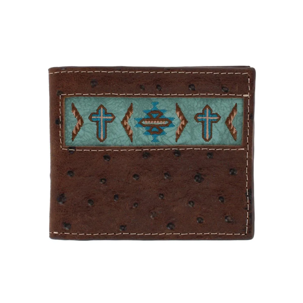 Roper Men's Leather Southwest Cross Print Bifold Wallet sold by Belt Outlet