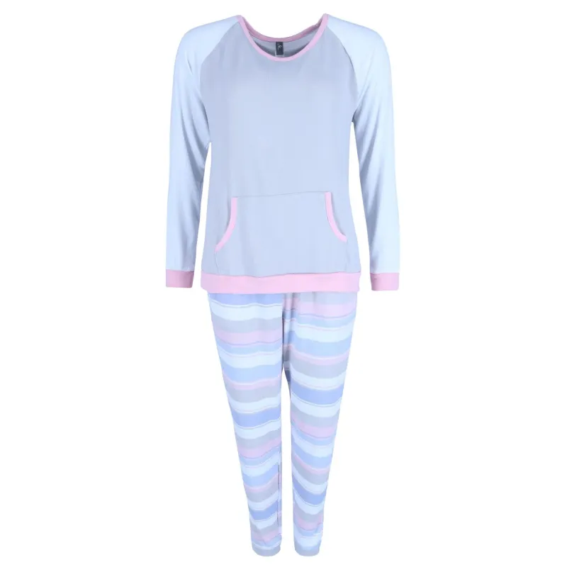 PJ Couture Women's Plus Size Stripe Print Jogger PJ Set sold by Belt Outlet