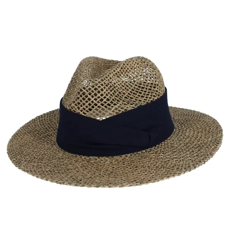 CTM® Unisex Twisted Straw Fedora with Shapeable Brim and Hatband sold by Belt Outlet