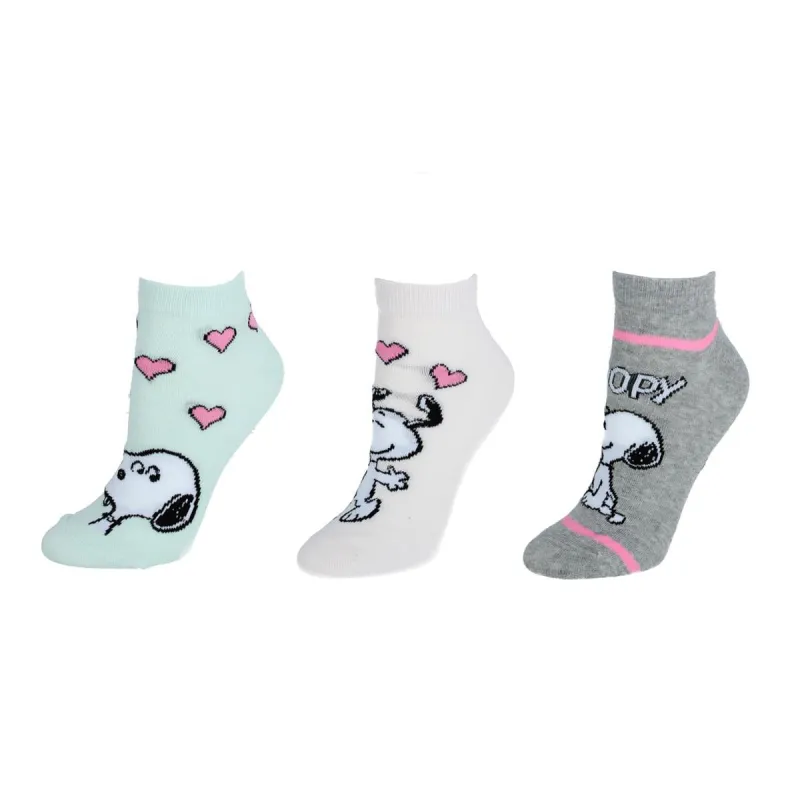 Textiel Trade Women's Peanuts Snoopy Sneaker Socks (3 Pair) sold by Belt Outlet