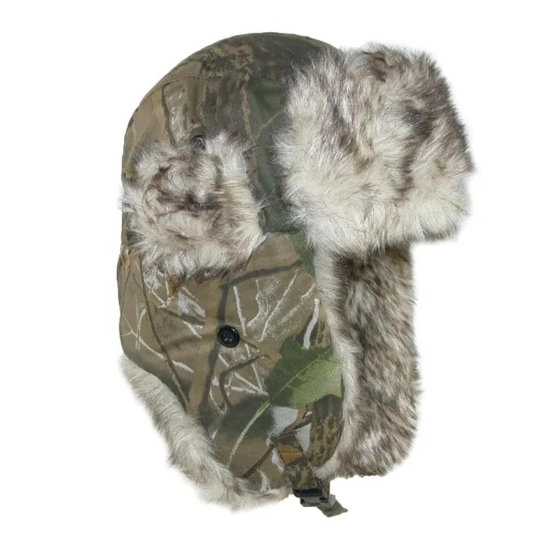 CTM® Men's Camo Winter Aviator Hat with Ear Flaps made by Belt Outlet