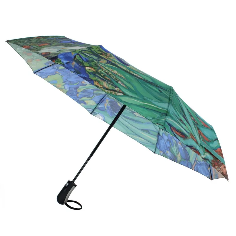CTM® Women's Van Gogh Irises Auto Open Compact Umbrella made by Belt Outlet