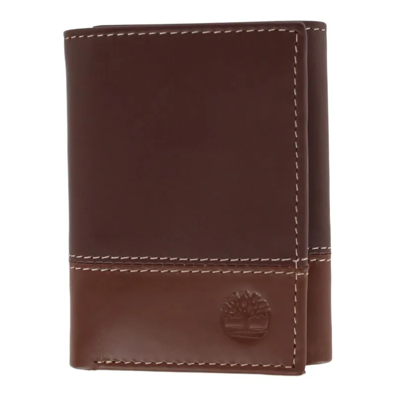 Timberland Men's Leather Hunter Two Tone Trifold Wallet sold by Belt Outlet
