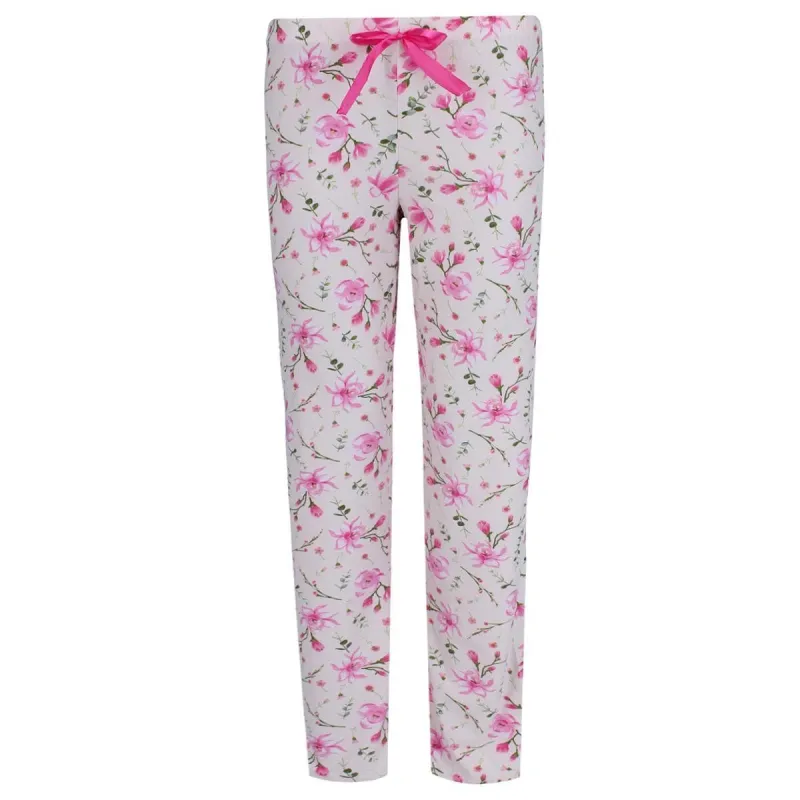 Elegant Emily Women's Floral Polysuede Open Bottom Pajama Pants sold by Belt Outlet