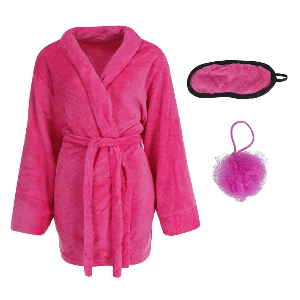 CTM® Women's Plush Bath Robe 3-Piece Gift Set sold by Belt Outlet product image thumbnail 3
