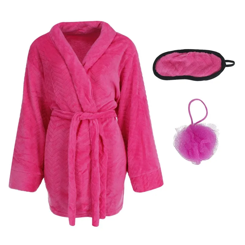 CTM® Women's Plush Bath Robe 3-Piece Gift Set sold by Belt Outlet