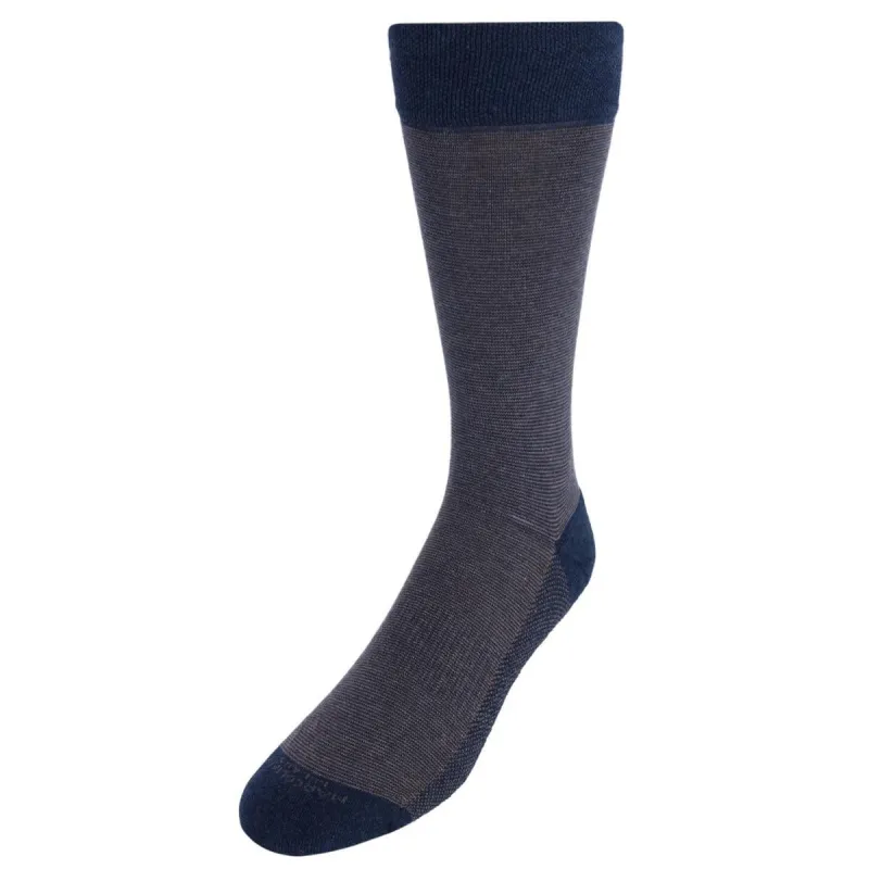 Marcoliani Men's Pima Cotton Micro Stripes Full Cushioned Sneaker Sock (1 Pair) made by Marcoliani