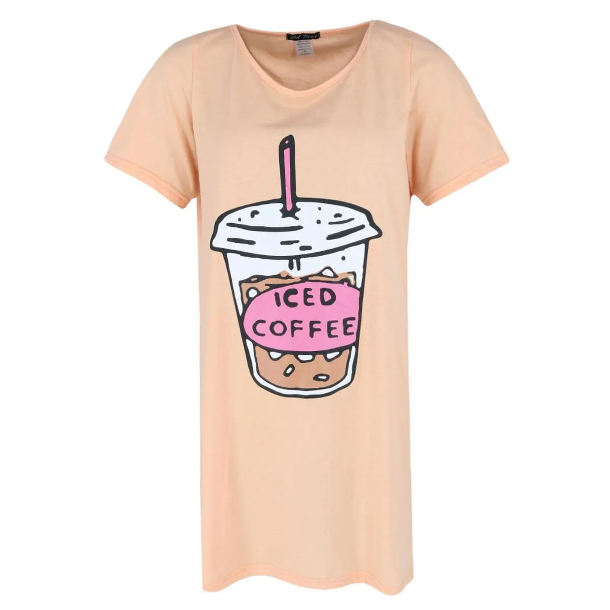 Not Tired Women's Iced Coffee Short Sleeve Night Shirt sold by Belt Outlet product image thumbnail 2