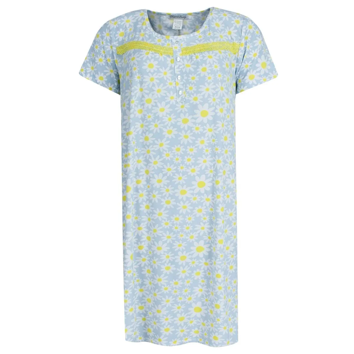 Elegant Emily Women's Daisy Short Sleeve Sleep Gown sold by Belt Outlet