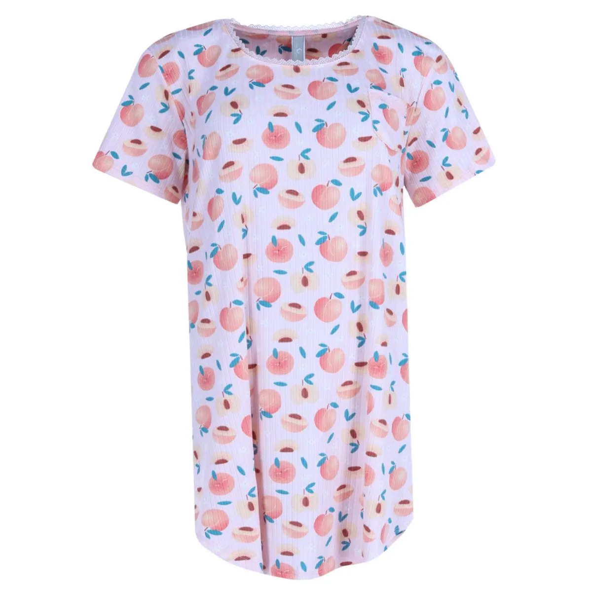 PJ Couture Women's Short Sleeve Ribbed Sleep Shirt sold by Belt Outlet product image thumbnail 5