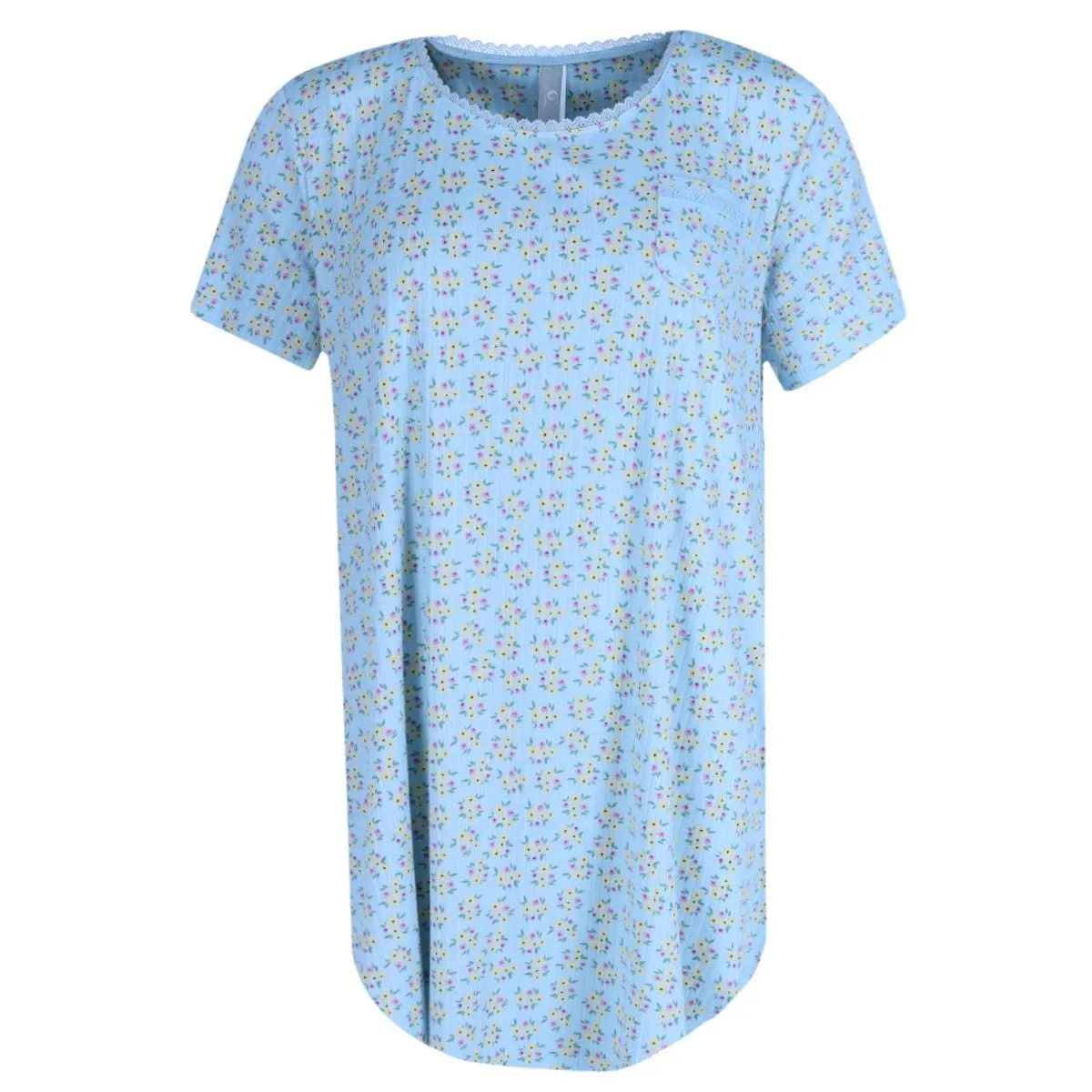 PJ Couture Women's Short Sleeve Ribbed Sleep Shirt sold by Belt Outlet product image thumbnail 2