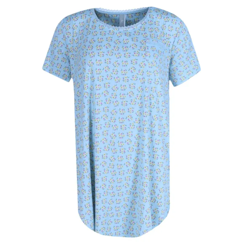PJ Couture Women's Short Sleeve Ribbed Sleep Shirt made by Pj Couture