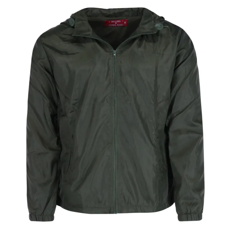 CTM® Men's Solid Color Water Resistant Hooded Zip Up Winderbreaker Jacket sold by Belt Outlet