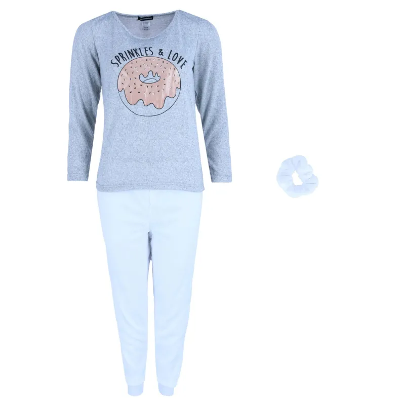Weekending Women's Knit Donut Top & Plush White Jogger Set sold by Belt Outlet