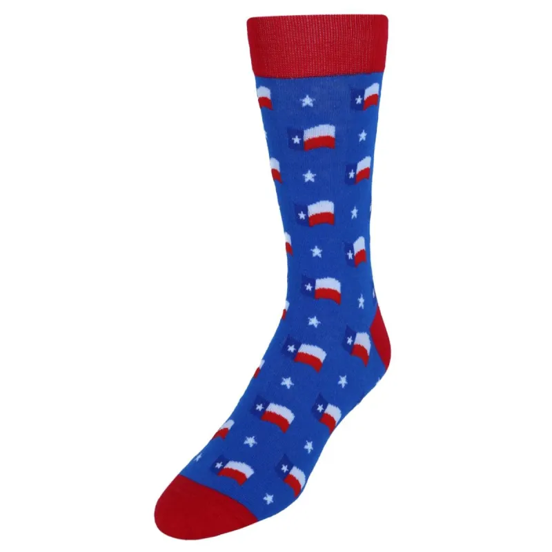 CTM® Men's Texas State Flag Novelty Dress Socks (1 Pair) made by Belt Outlet