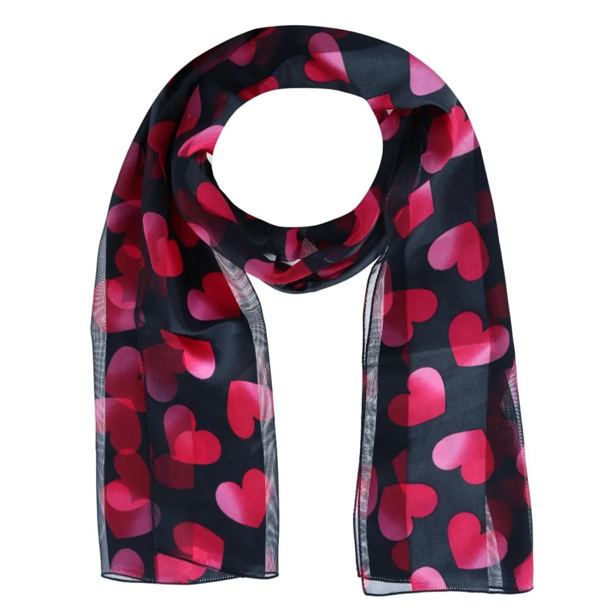 CTM® Women's Lightweight Satin Valentine's Bold Heart Print Scarf sold by Belt Outlet product image thumbnail 5