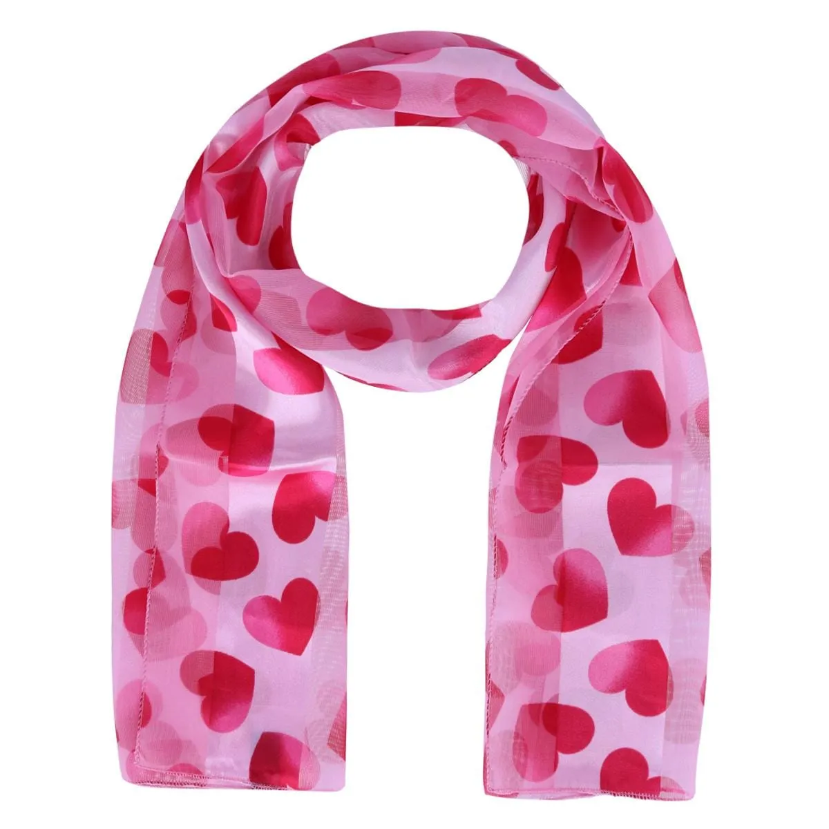 CTM® Women's Lightweight Satin Valentine's Bold Heart Print Scarf sold by Belt Outlet product image thumbnail 3