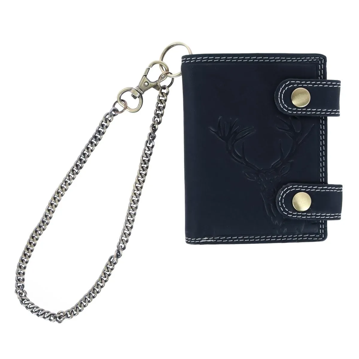 CTM® Men's Leather Deer Zip Around RFID Chain Wallet sold by Belt Outlet product image thumbnail 4