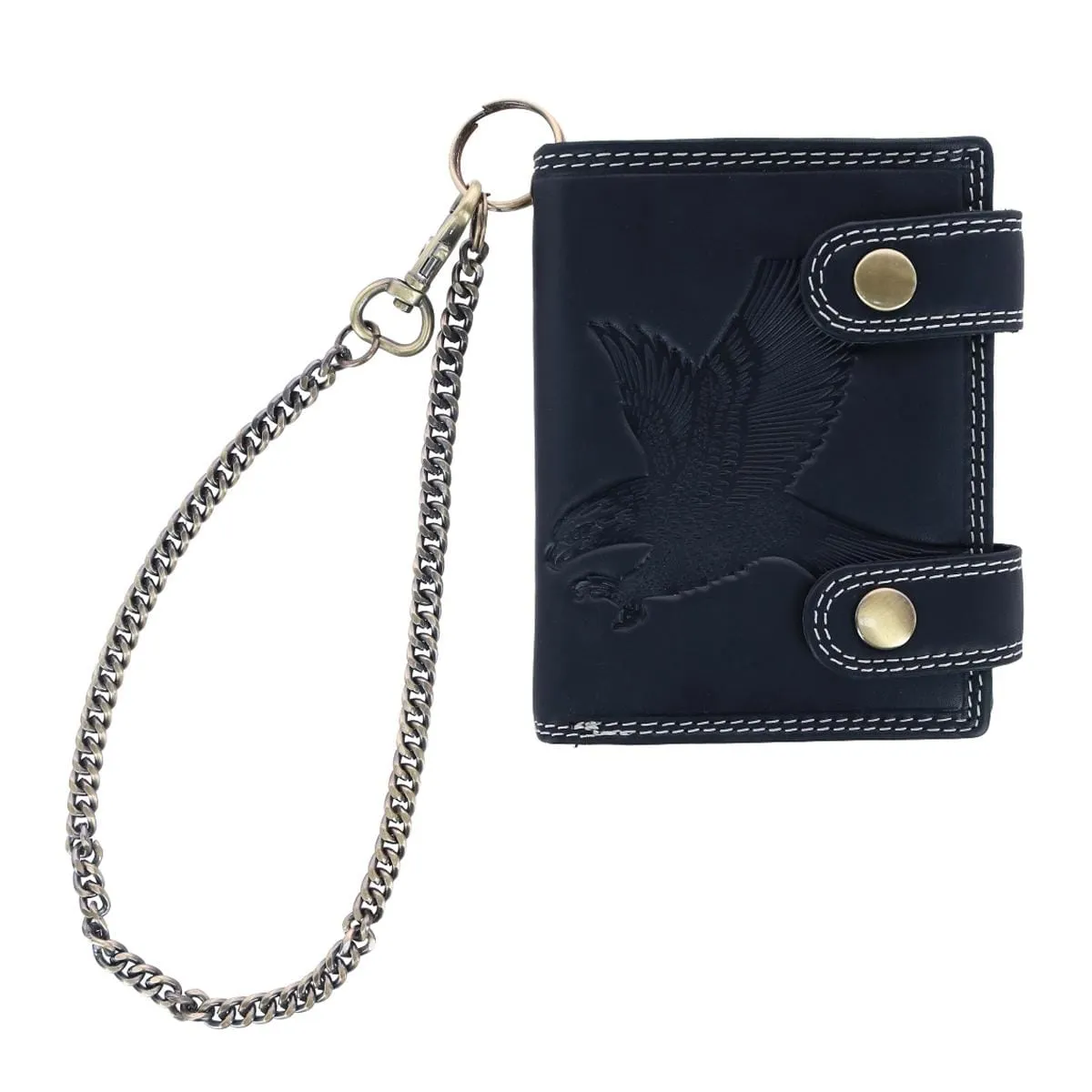 CTM® Men's Leather Eagle RFID Zip Around Chain Wallet sold by Belt Outlet product image thumbnail 4
