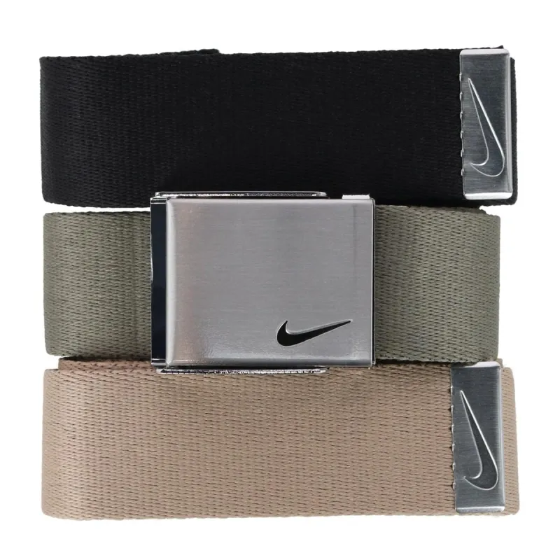 Nike Men's 3-in-1 Web Belt Pack with Silver Buckle made by Nike