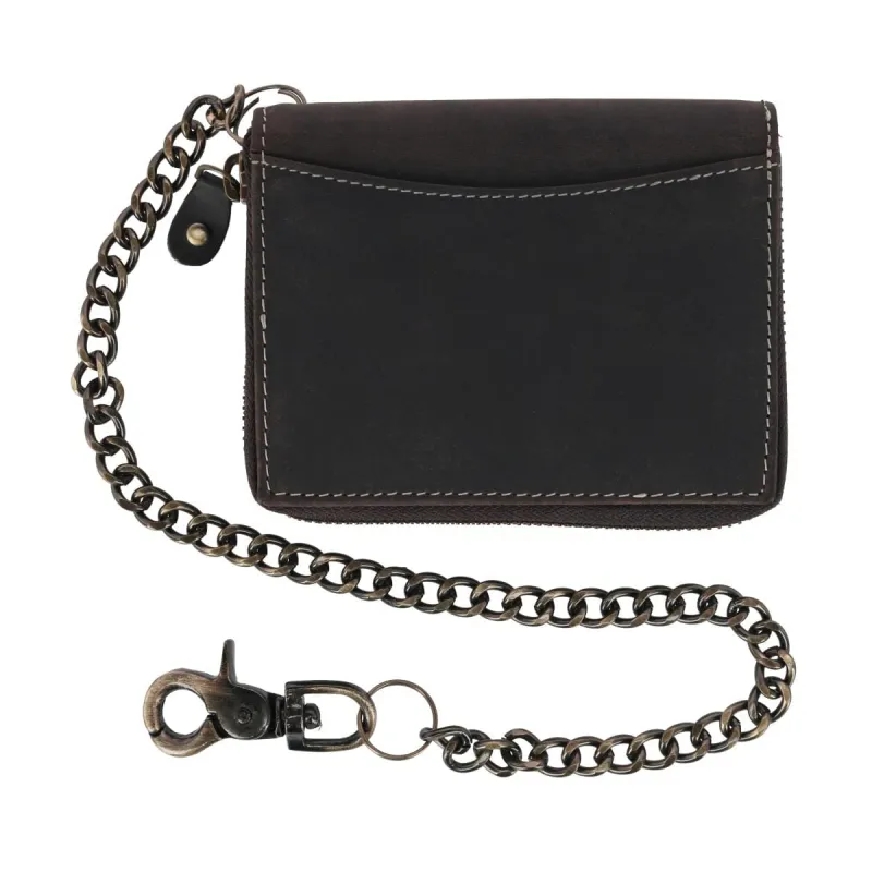 CTM® Men's Bifold Zip Around Chain Wallet with Interior Zip sold by Belt Outlet