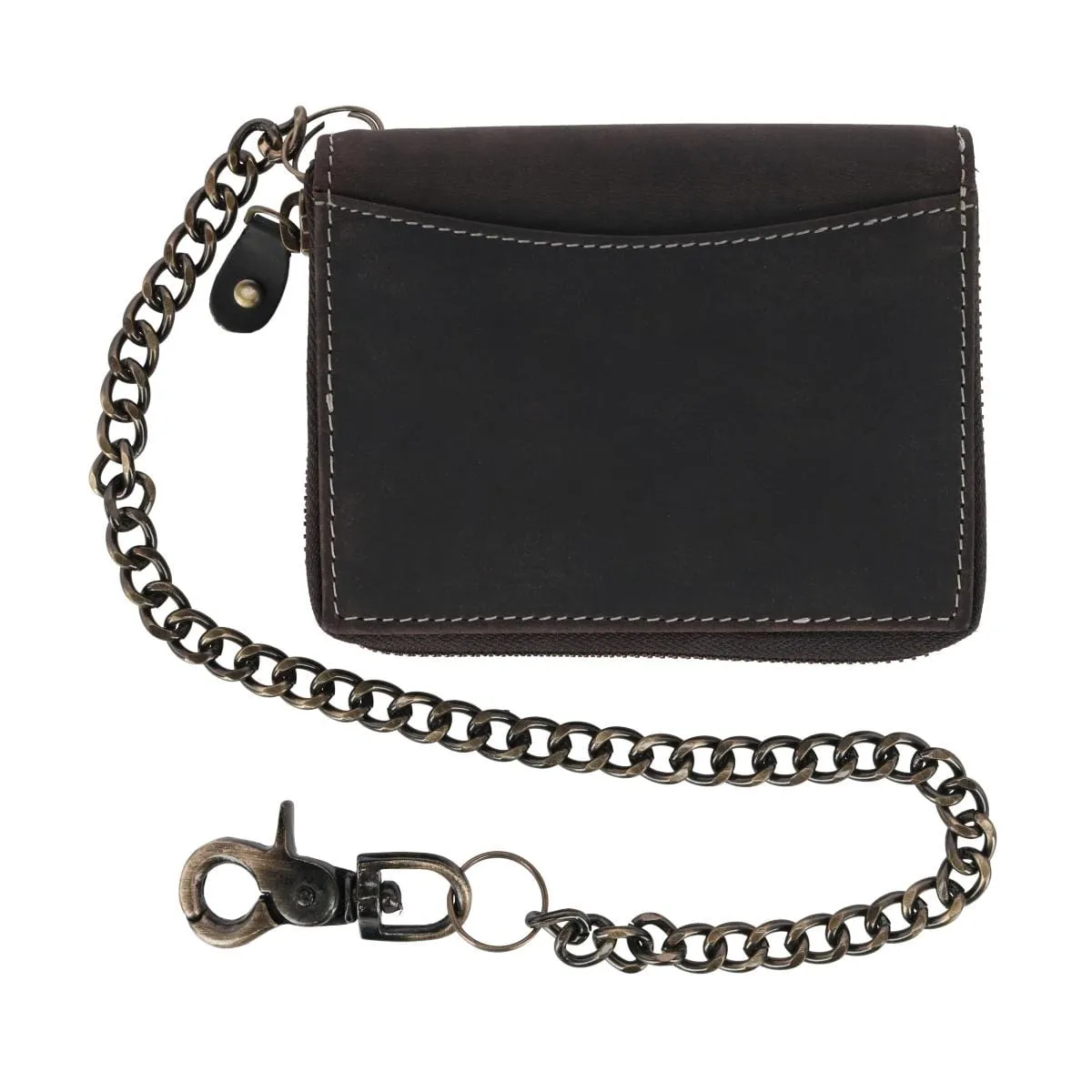 CTM® Men's Bifold Zip Around Chain Wallet with Interior Zip sold by Belt Outlet