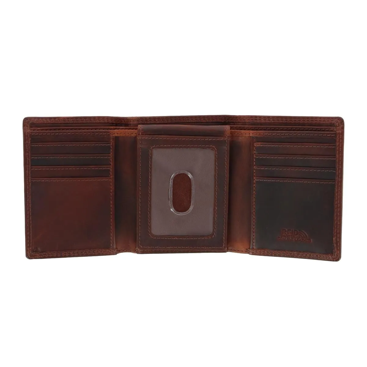 CTM® Men's Oil Tanned Leather Trifold Wallet with ID Flap sold by Belt Outlet product image thumbnail 4