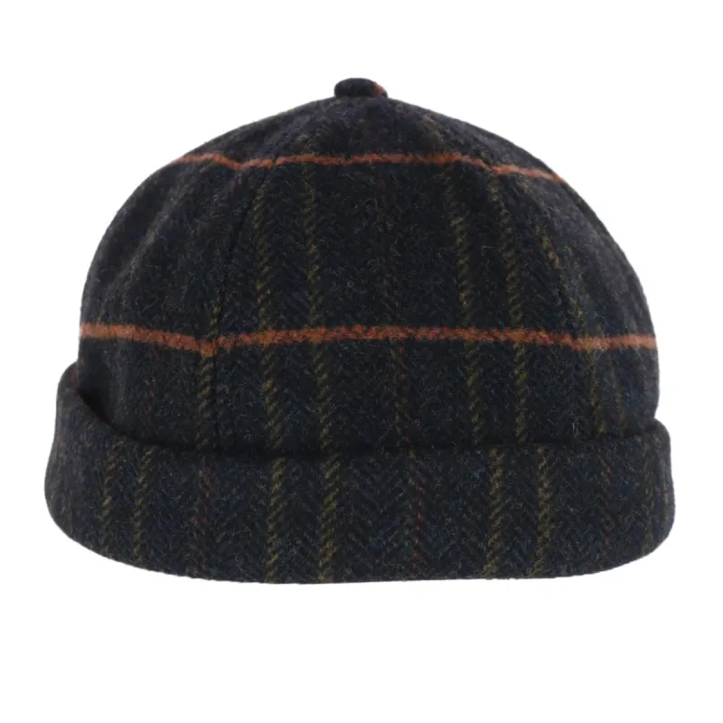 Epoch Hats Company Men's Plaid Retro Rolled Cuff Fisherman Wool Cap made by Belt Outlet