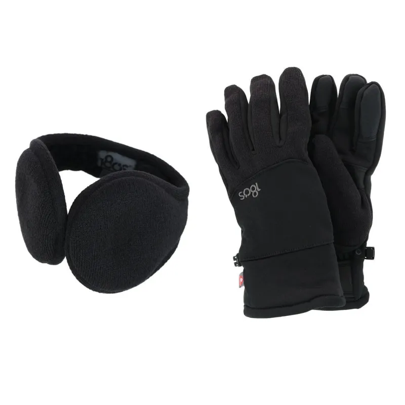 180s Men's All Finger Touchscreen Winter Gloves and Ear Warmer Set sold by Belt Outlet