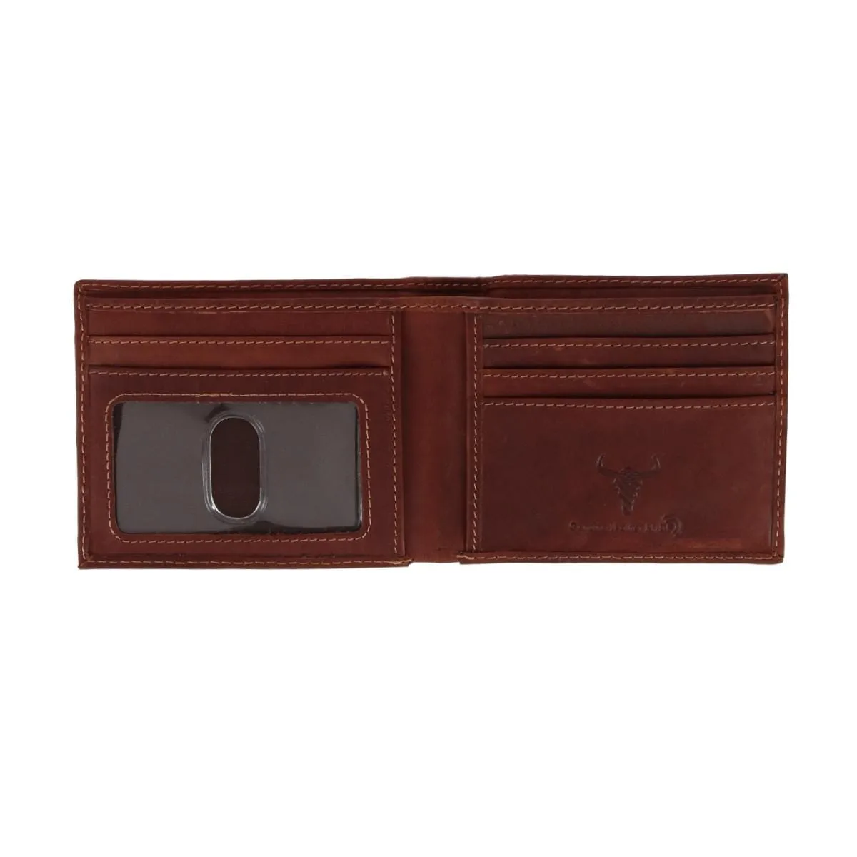 American Bison Men's Oil Pull Up Leather Slim Bifold Wallet sold by Belt Outlet product image thumbnail 4