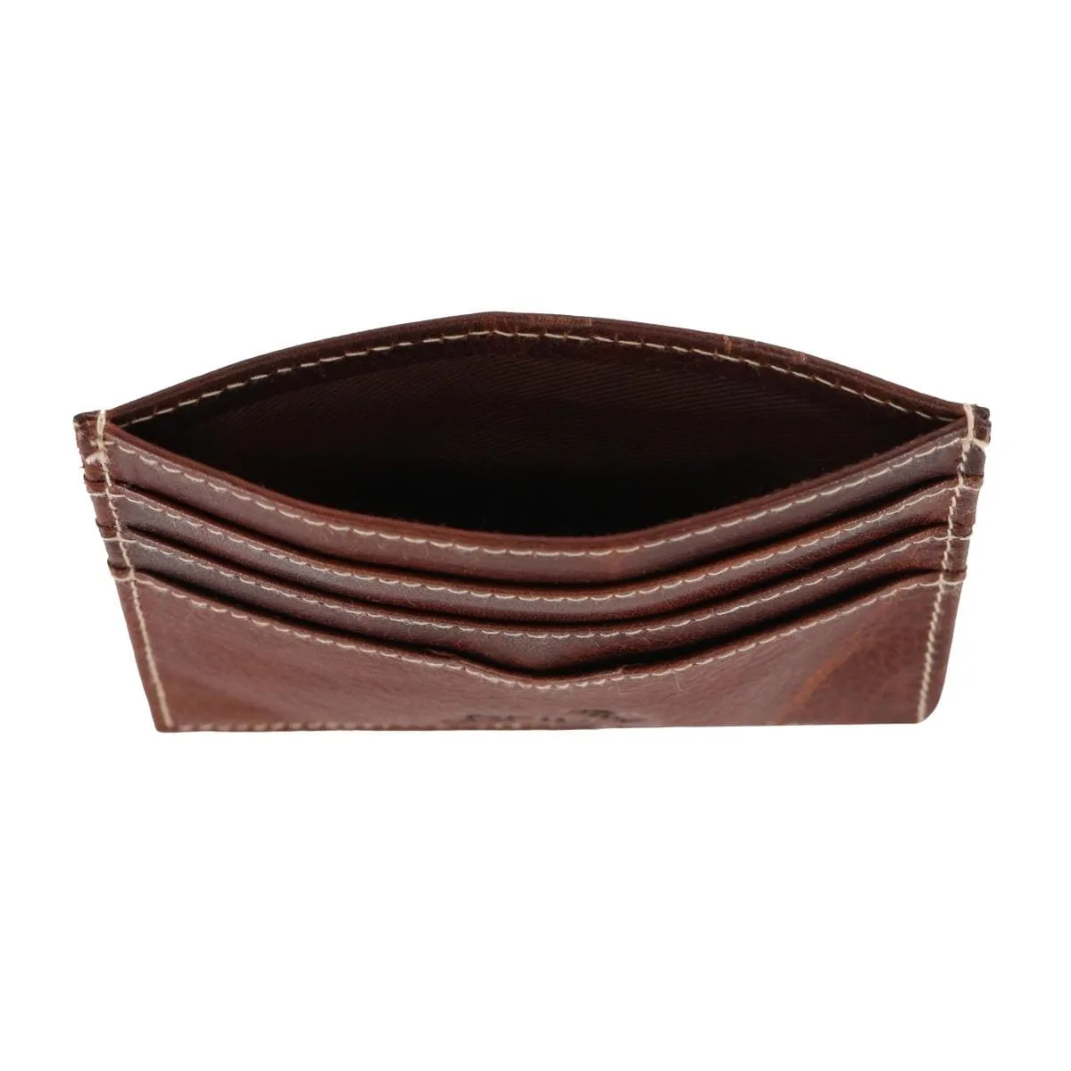 American Bison Men's Oil Pull Up Leather RFID Slim Card Case Wallet sold by Belt Outlet product image thumbnail 4