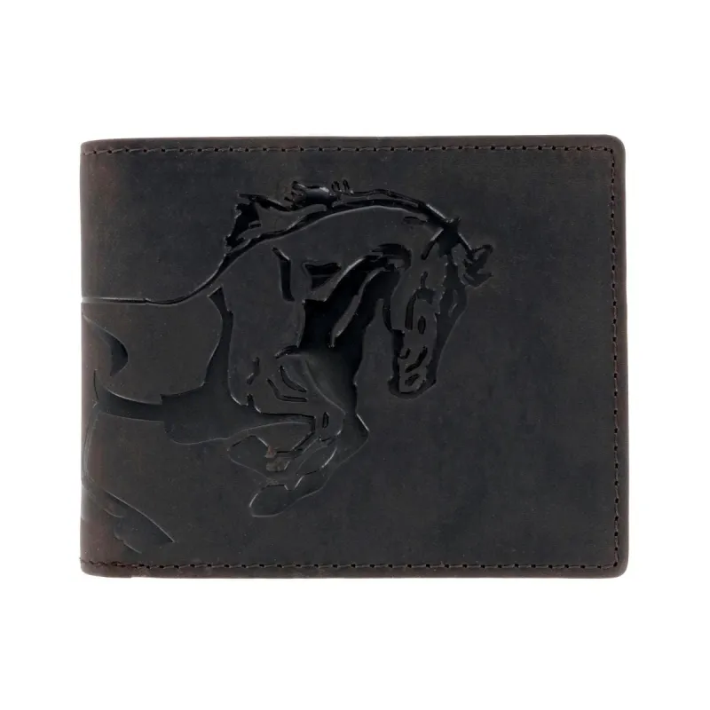 American Bison Men's Leather Horse Embossed Bifold Wallet sold by Belt Outlet