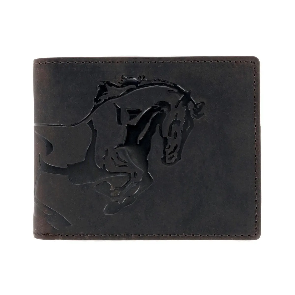 American Bison Men's Leather Horse Embossed Bifold Wallet sold by Belt Outlet