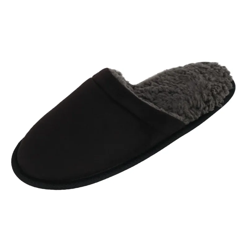 Clear Creek Men's Micro Suede and Sherpa Slide Slipper made by Belt Outlet