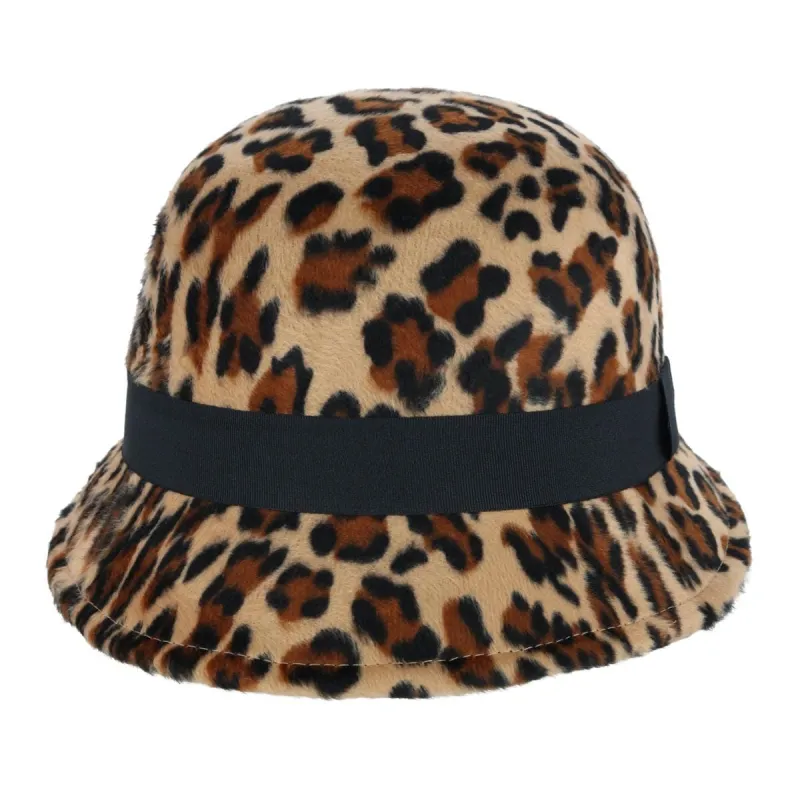 Epoch Hats Company Women's Leopard Print Cloche Hat with Grosgrain band sold by Belt Outlet