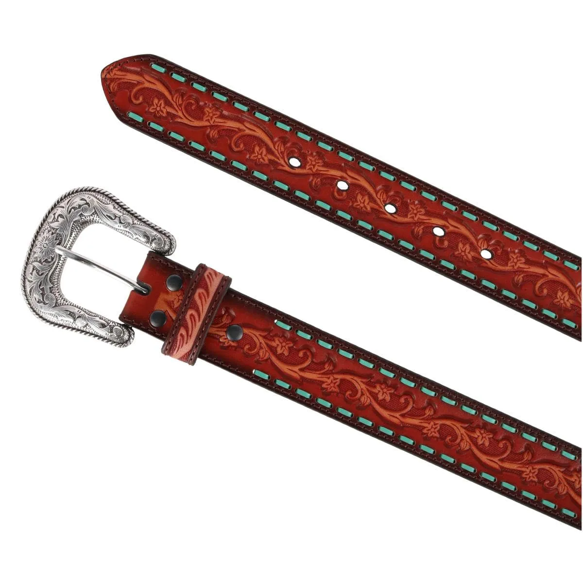 Ariat Women's Floral Embossed Lace Western Belt sold by Belt Outlet product image thumbnail 4