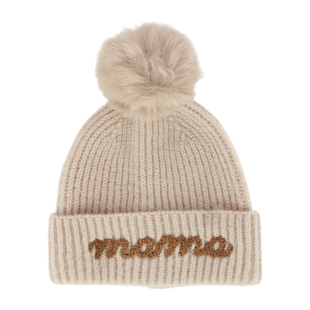 David & Young Women's Mama Knit Winter Beanie with Matching Pom sold by Belt Outlet product image thumbnail 4