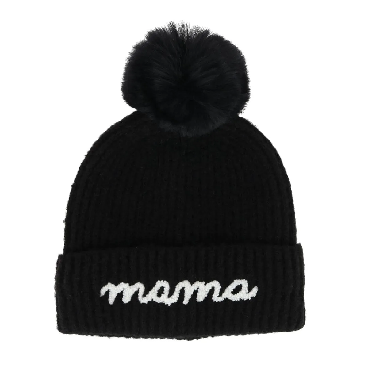 David & Young Women's Mama Knit Winter Beanie with Matching Pom sold by Belt Outlet product image thumbnail 5