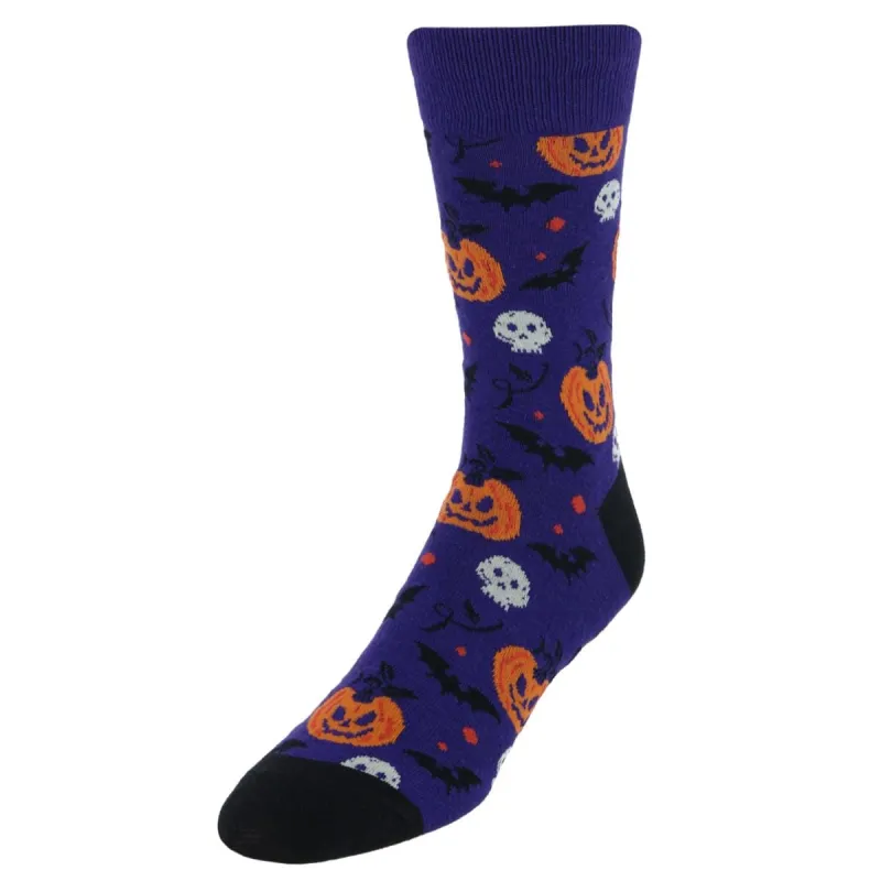 CTM® Men's Spooky Halloween Pumpkin Bats and Skull Novelty Socks (1 Pair) sold by Belt Outlet