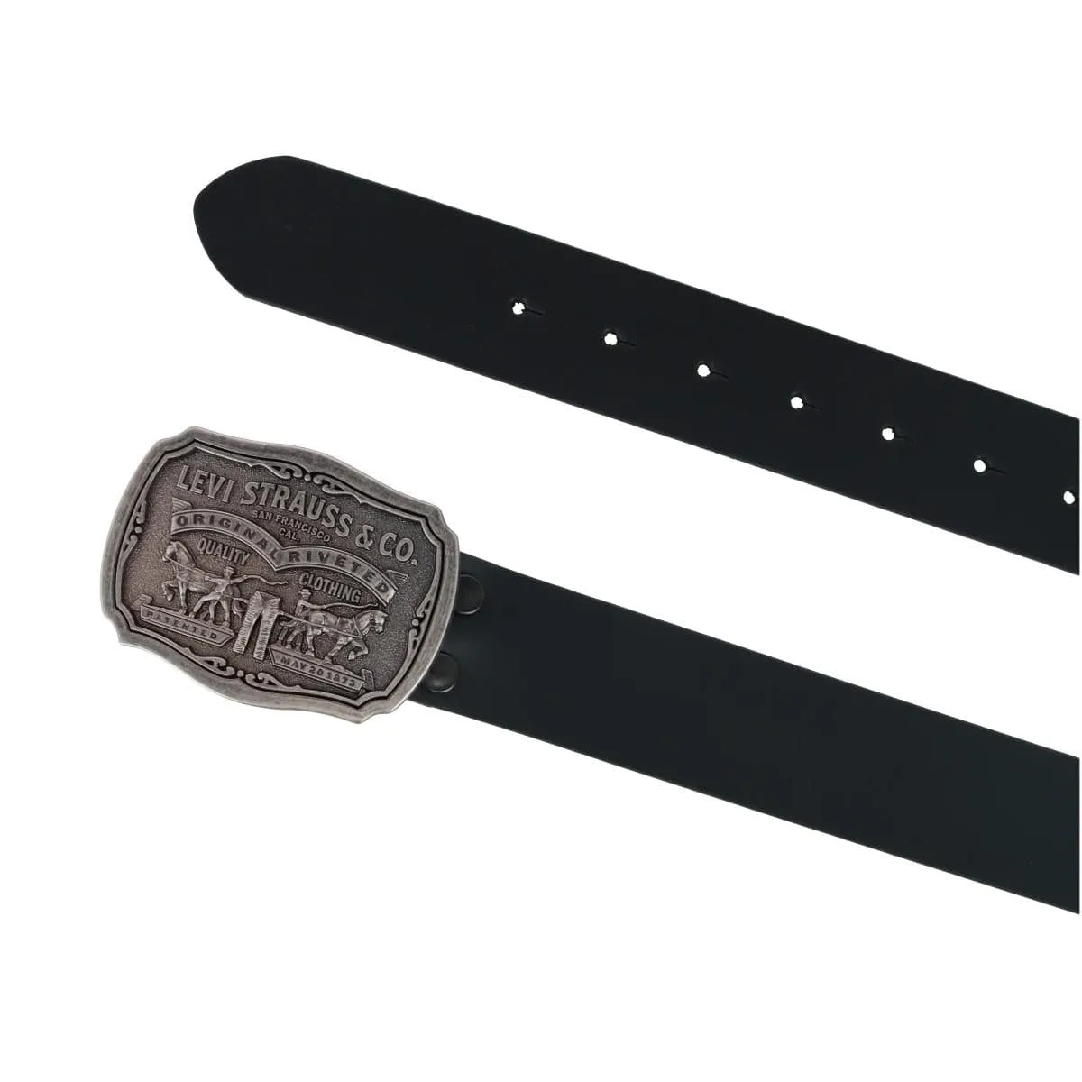 Levis Men's Leather Belt with Removable Antiqued Logo Plaque Buckle sold by Belt Outlet product image thumbnail 4