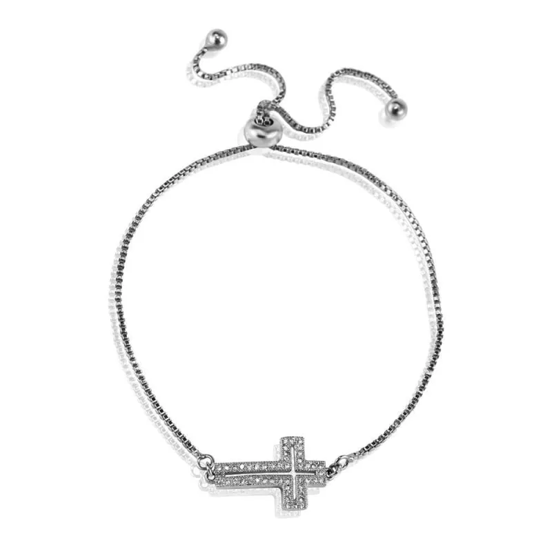ClaudiaG Collection Women's Silver Cross Bracelet sold by Belt Outlet