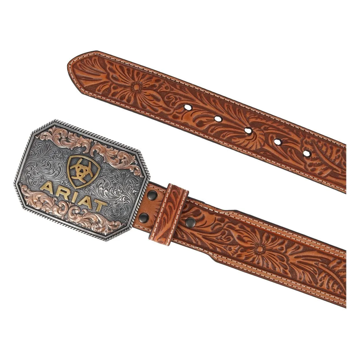 Ariat Men's Embossed Western Belt with Medallion Buckle sold by Belt Outlet product image thumbnail 4