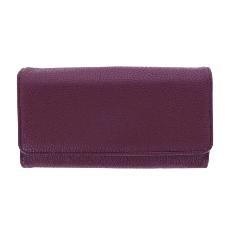 Buxton Women's Solid Colored Premium Faux Leather Bianca Clutch Wallet made by Buxton