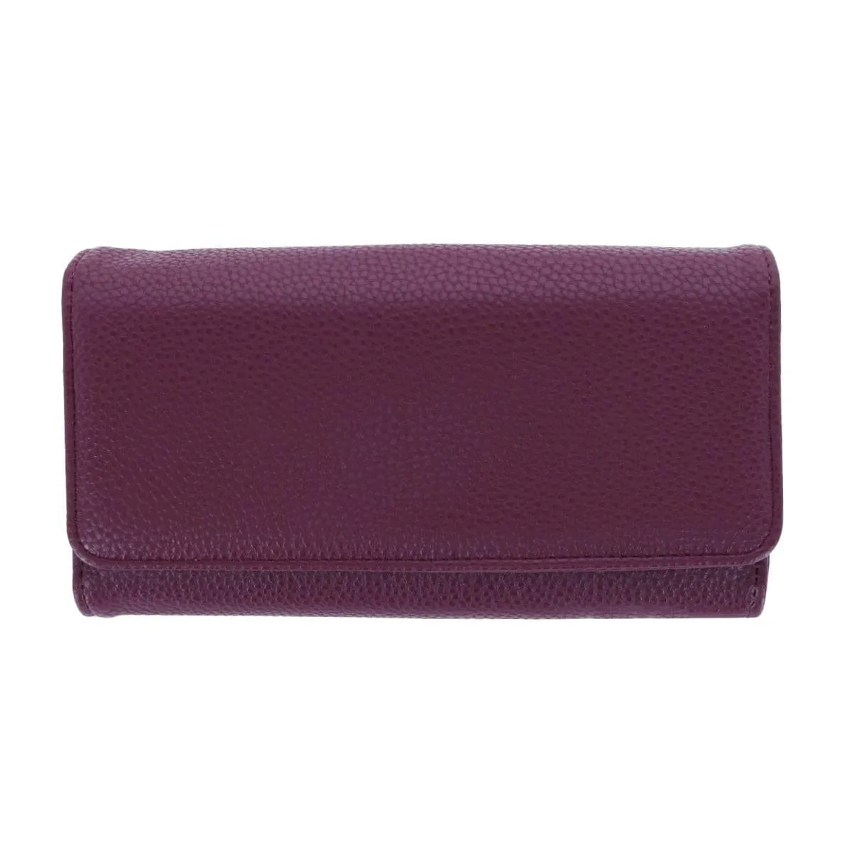 Buxton Women's Solid Colored Premium Faux Leather Bianca Clutch Wallet sold by Belt Outlet