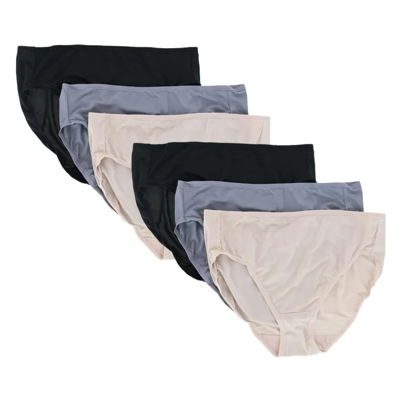 Fruit of the Loom Women's Microfiber Hi-Cut Panties Assorted (6 Pack) made by Fruit of the Loom