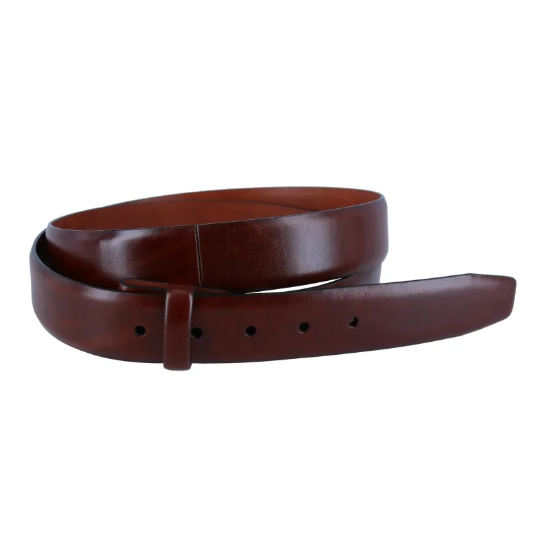 Trafalgar Men's Cortina Leather No Buckle Harness Belt Strap made by Trafalgar