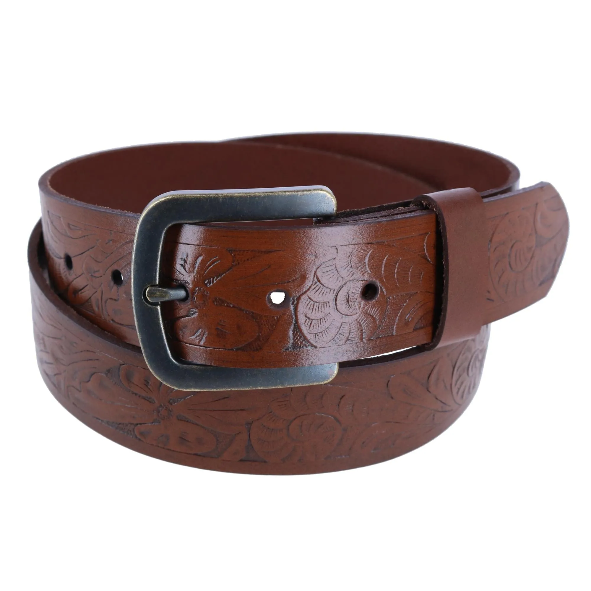 Wrangler Men's Morning Glory Tooled Western Belt sold by Belt Outlet product image thumbnail 3