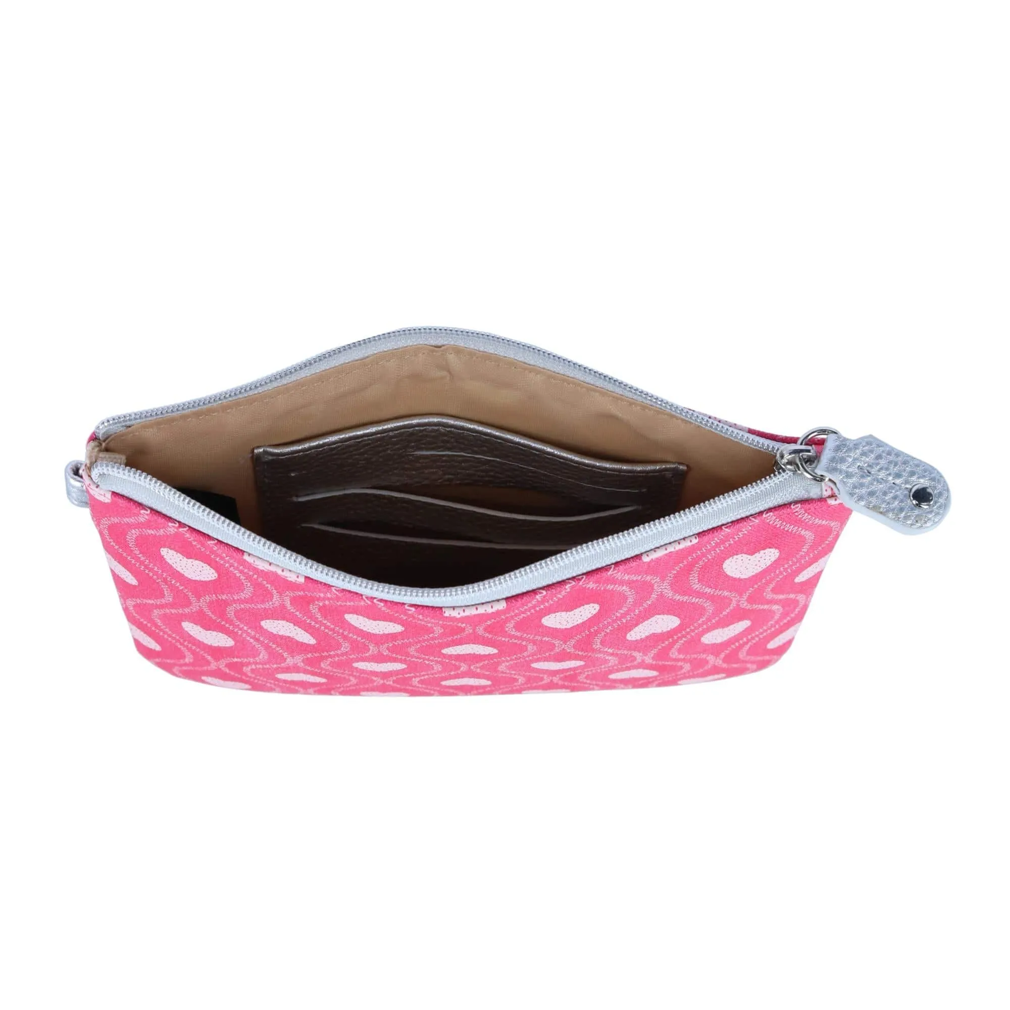 Buxton Women's Swervy Hearts Print Vegan Leather Wristlet Pouch sold by Belt Outlet product image thumbnail 4